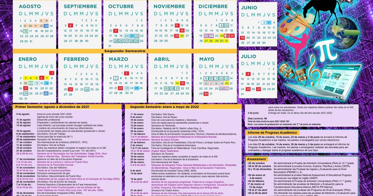 Calendario Escolar 2021 A 2022 Puerto Rico 2021 2022 Calendario