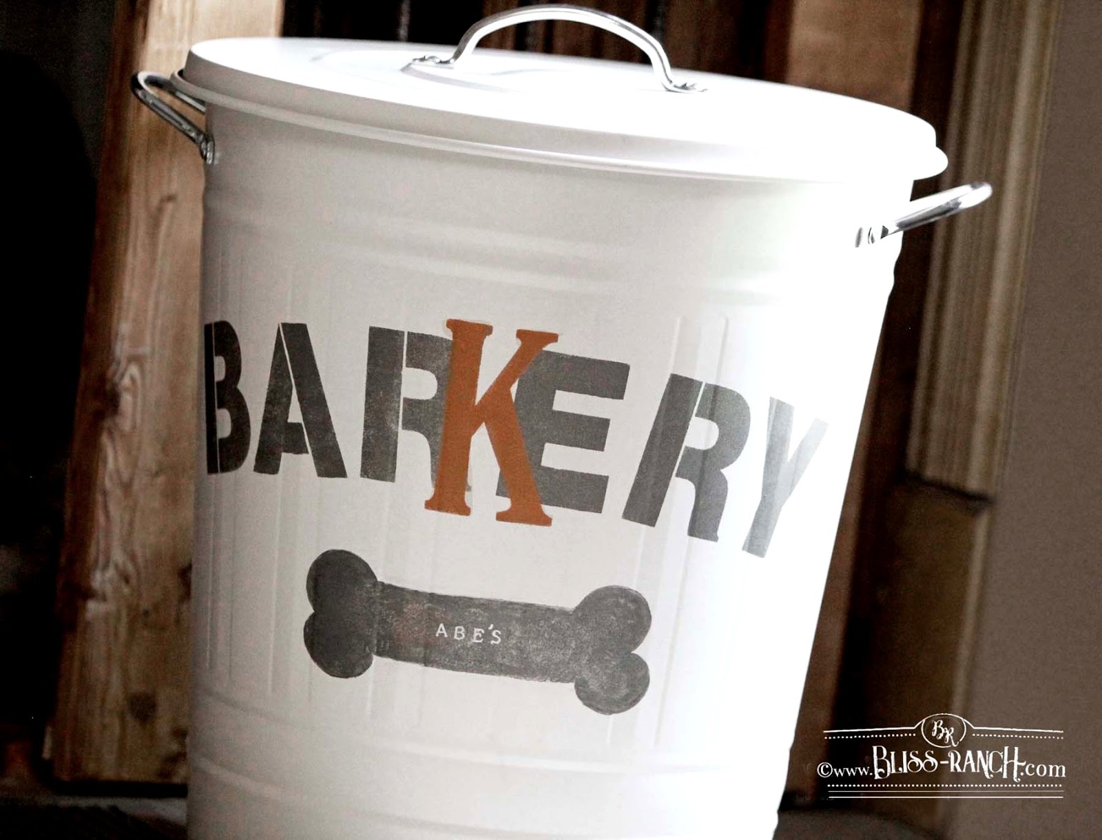 Bliss Ranch White Ikea Bin Turned Dog Food Container