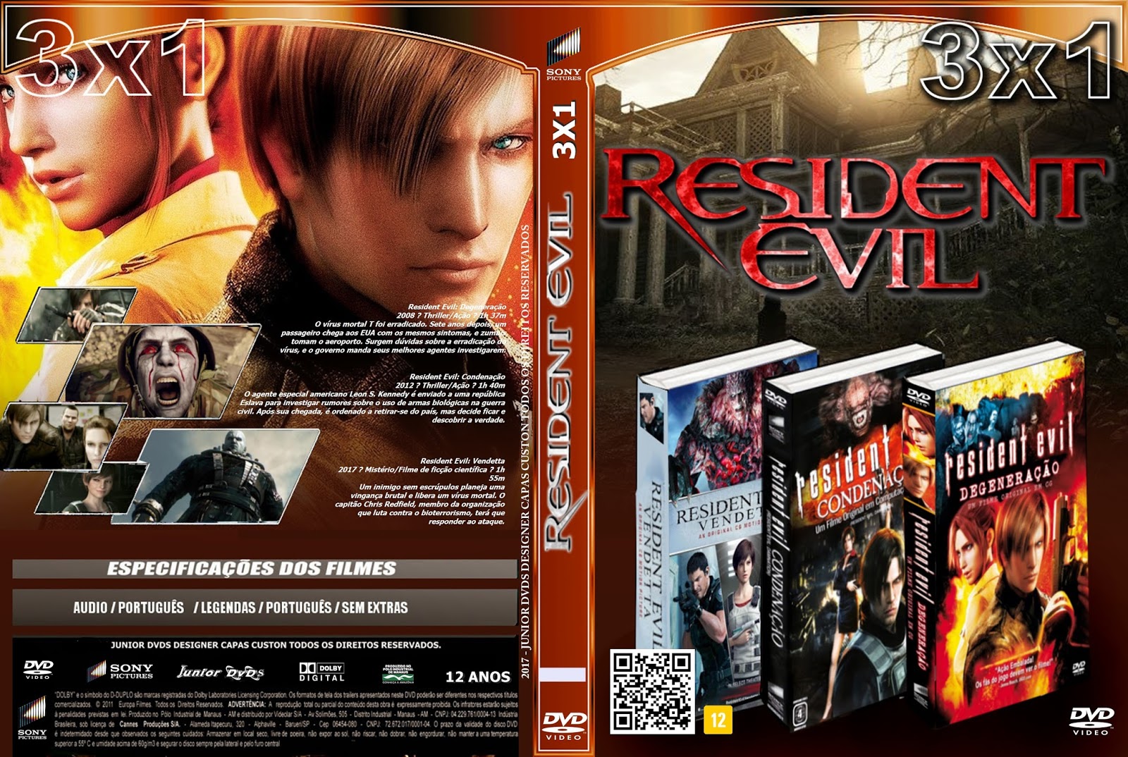 Dvd Animação Filmes Resident Evil: Condenação + Degeneração