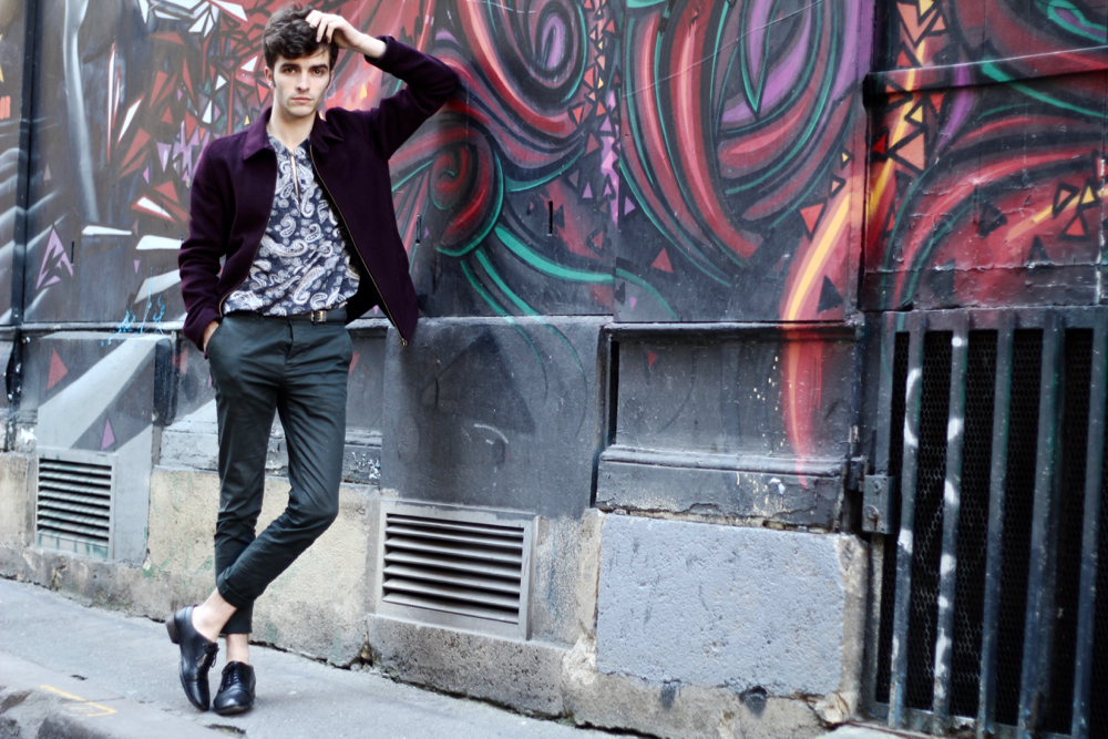 Blog-mode-style-homme-masculin_bordeaux-saint-michel-harrington-ted-baker-veste-chemise-ethnique-paisley-vintage-chino-vert-margiela-atelier-edition-limitée-streetstyle-instagrammeur-francais - 1