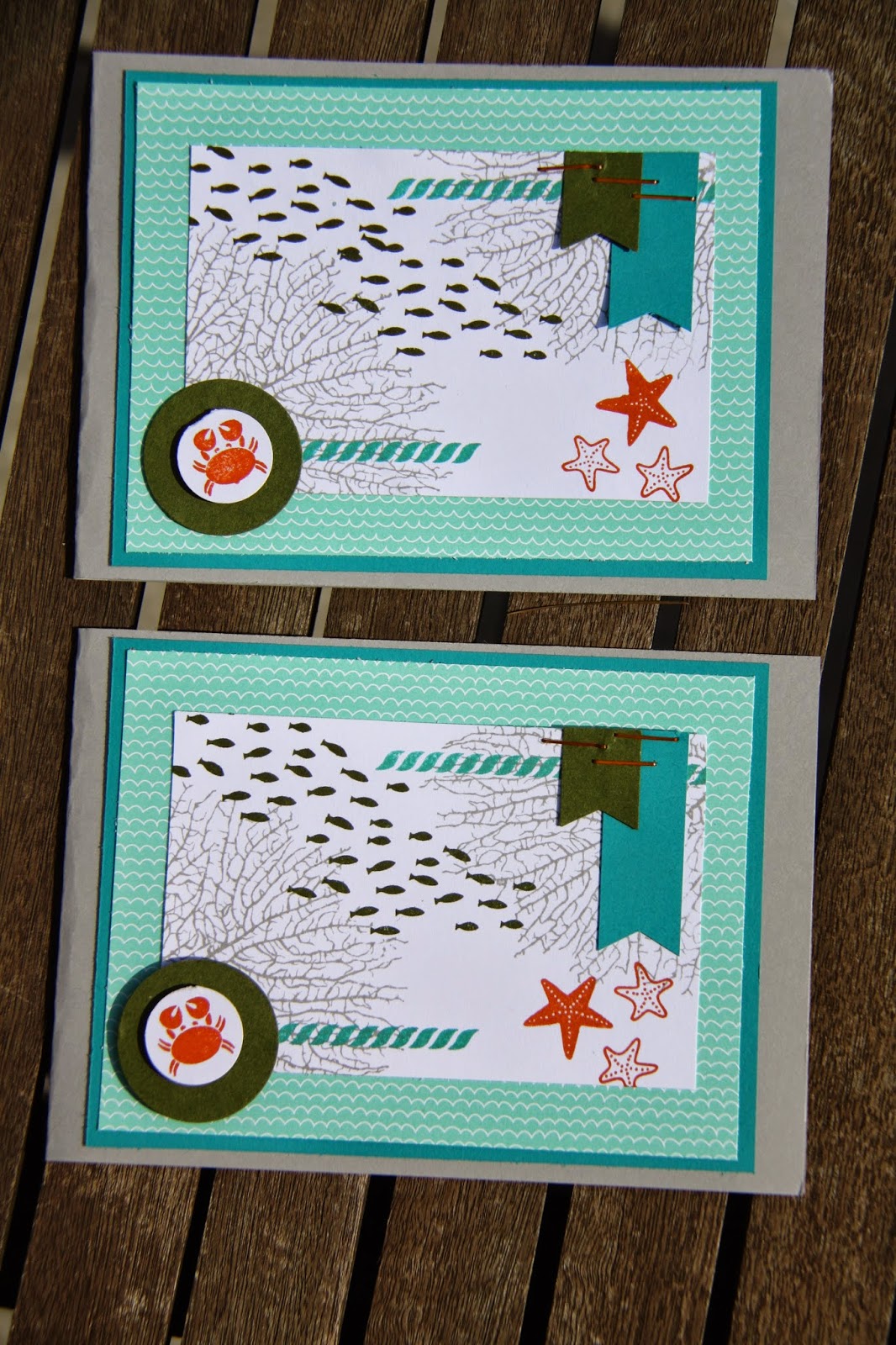 derstempelvogel: Glückwunschkarte mit Meeresmotiven / Greeting Card