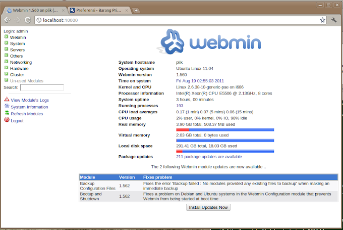 Instal Webmin di Ubuntu 11.04