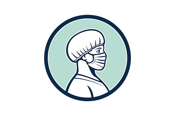 Female Nurse Wearing Face Mask Side Prof