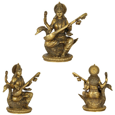 Devi Sarasvati-Brass Statue