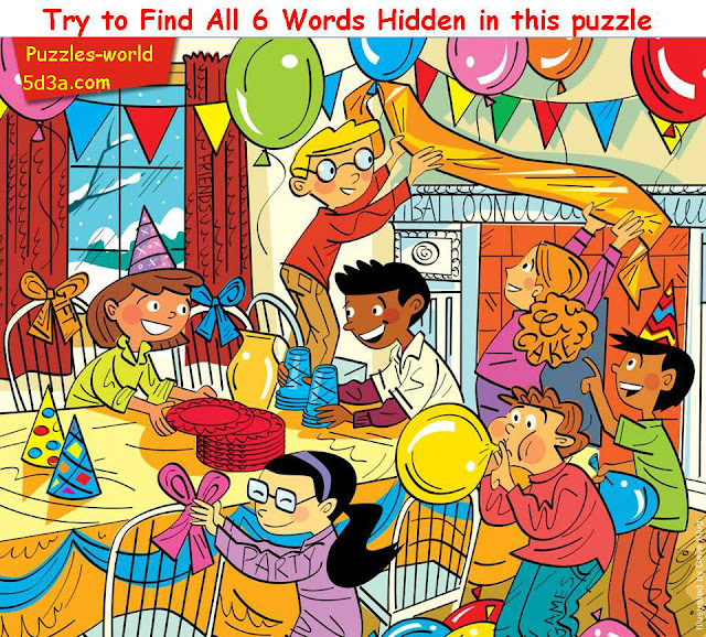 Try to find all six words hidden in this puzzle