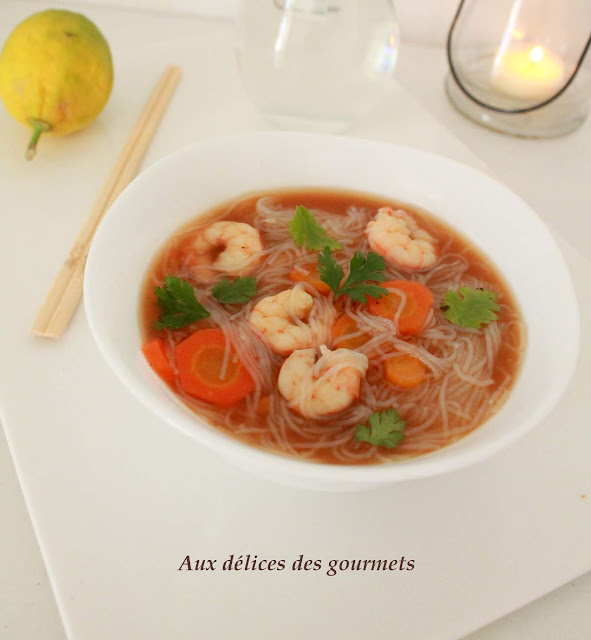 Aux délices des gourmets SOUPE CHINOISE AUX VERMICELLES DE RIZ