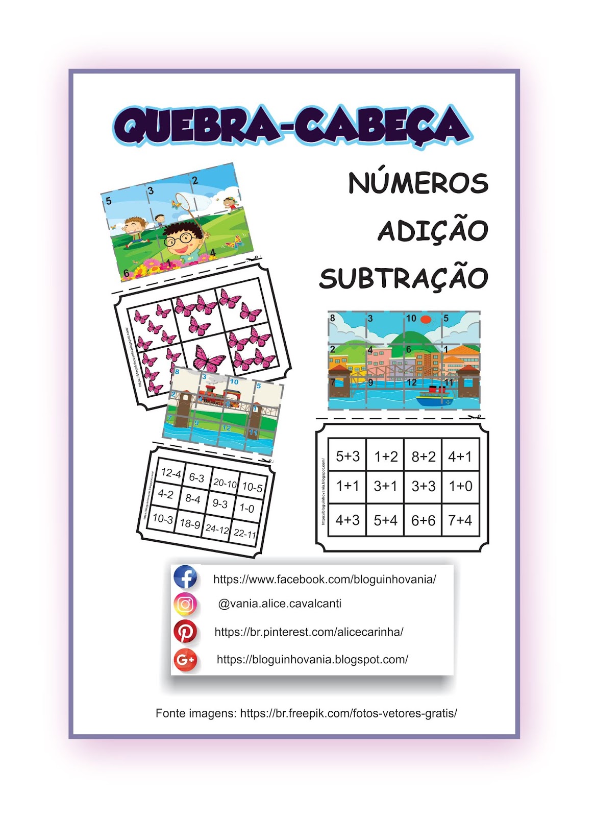 Subtração de jogos de matemática infantil e adição de números