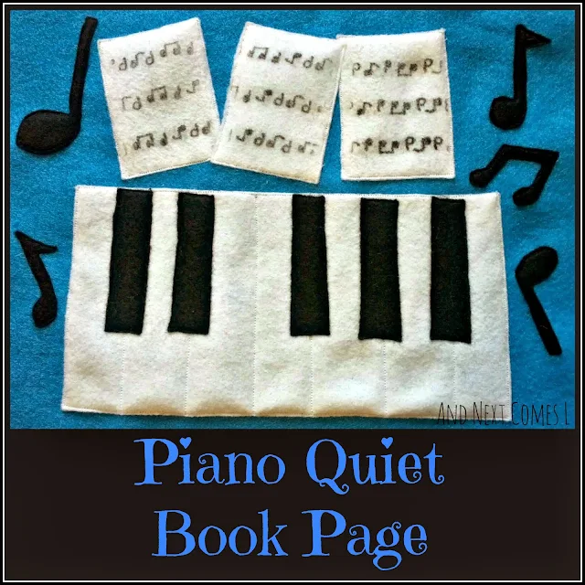 Piano quiet book page template & instructions