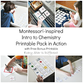 Montessori-inspired Intro to Chemistry Printable Pack in Action with Free Bonus Printable