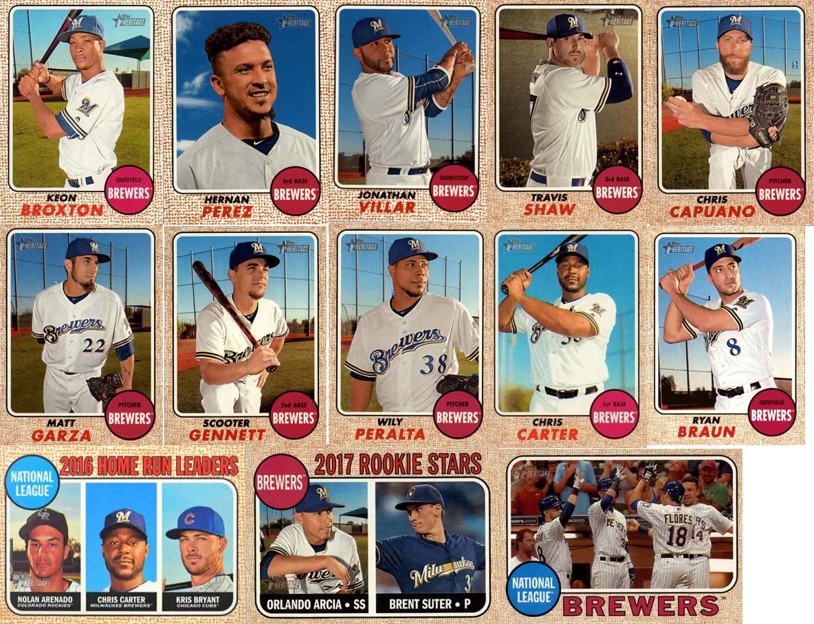 Miles from Miller 2017 Topps Heritage Ultimate Brewers Checklist and