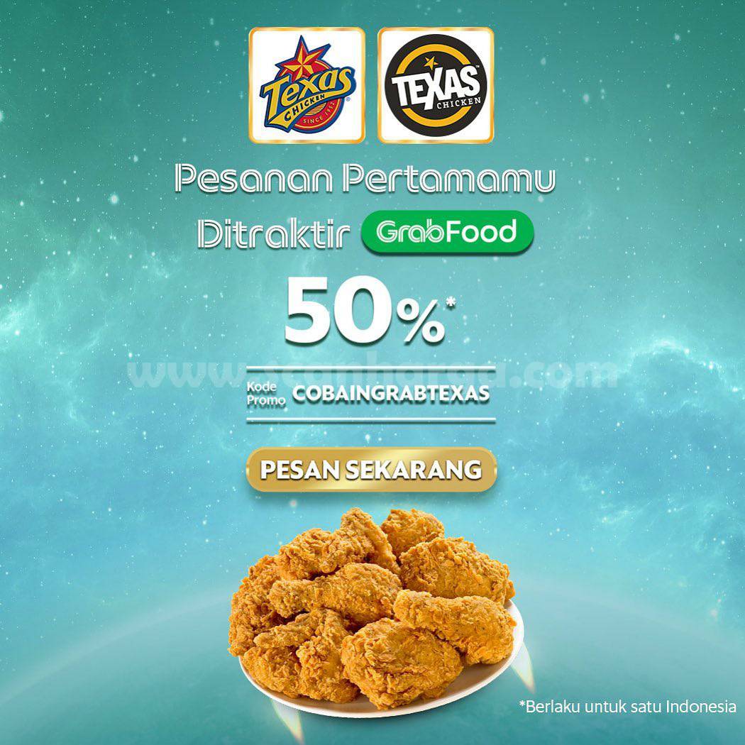 Texas Chicken Promo Diskon 50 khusus untuk Pembelian Pertama di