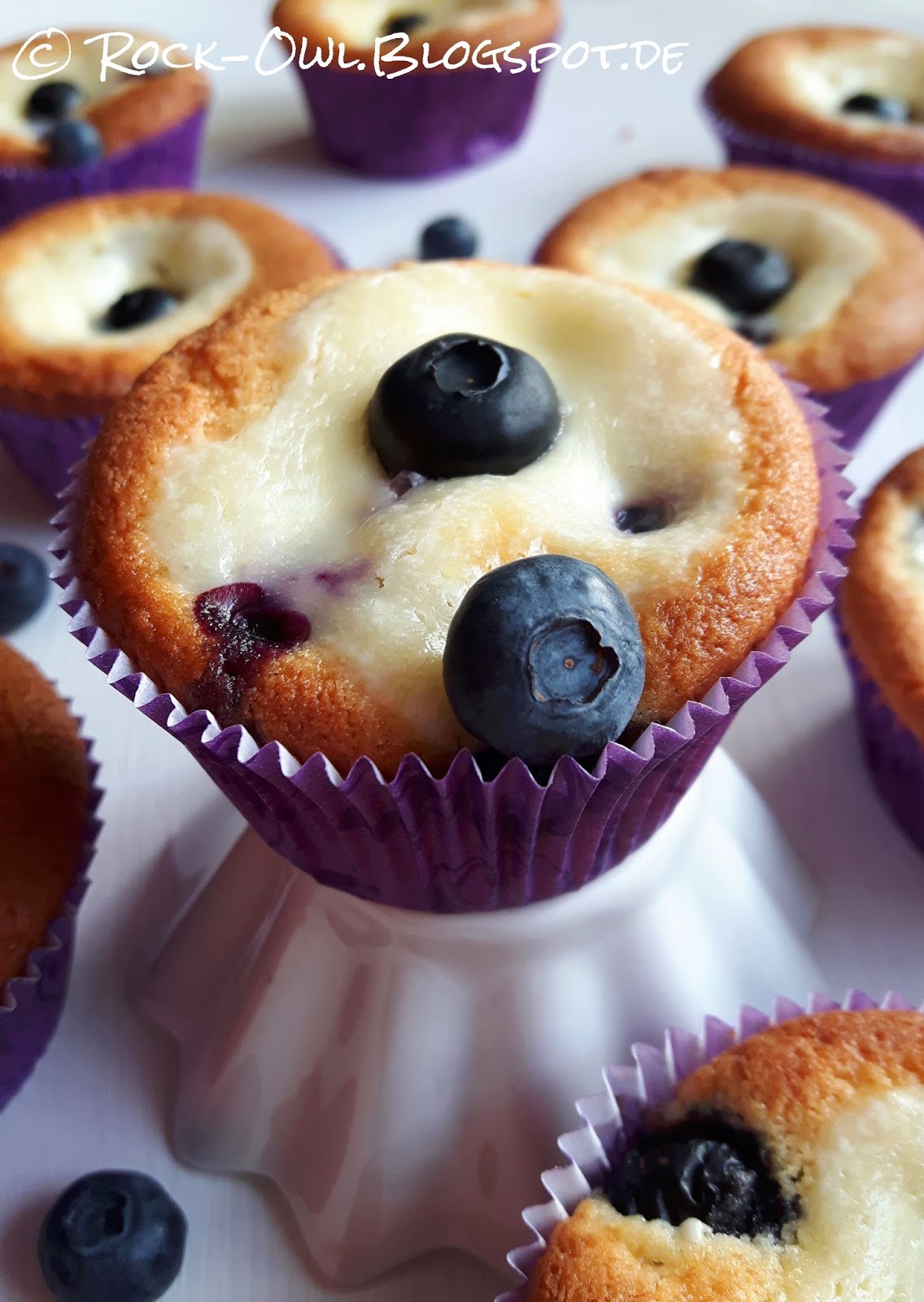 Rock and Owl Blog: Yummy: Heidelbeer-Muffins mit Vanilleschmand ♥