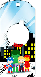 Los Vengadores Chibi: Imprimibles Gratis para Fiestas. Para marcapáginas de Los Vengadores Chibi.