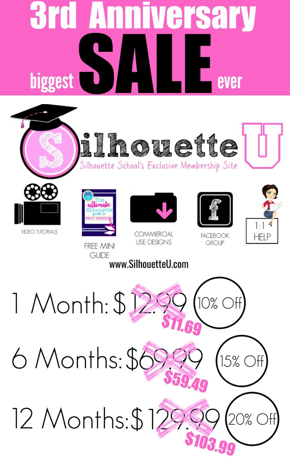 Silhouette U 3rd Anniversary SALE Lock In the Savings for a Limited Time Silhouette School