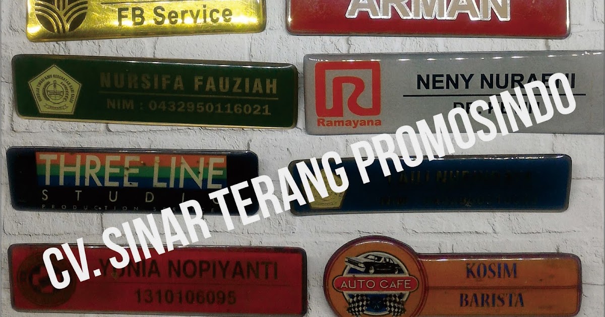Percetakan Indonesia BIKIN NAME TAG KUNINGAN DI BEKASI