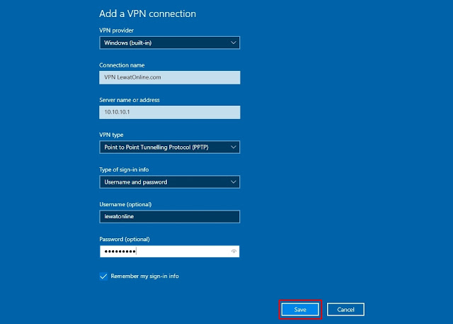 cara setting vpn di windows 10