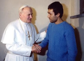 Pope John Paul II's historic meeting in prison with Mehmet Ali Agca, the Turkish gunman who attempted to kill him
