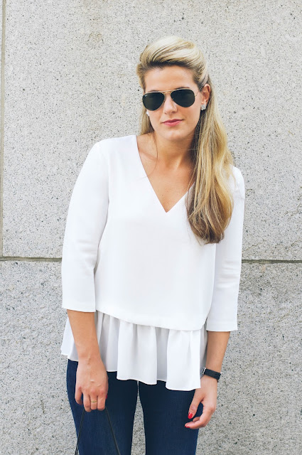 ruffled hem peplum shirt 