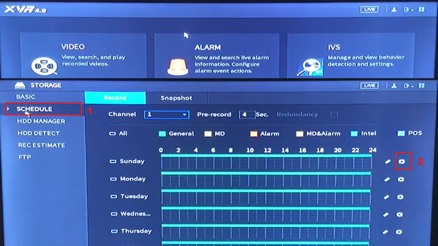 Cara Setting record Motion Detection XVR Dahua