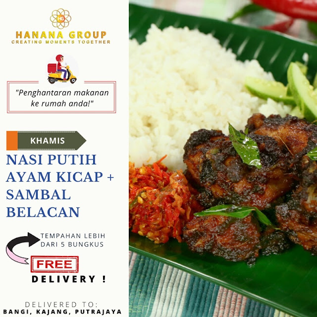 Nasi Putih + Ayam Kicap + Sambal Belacan