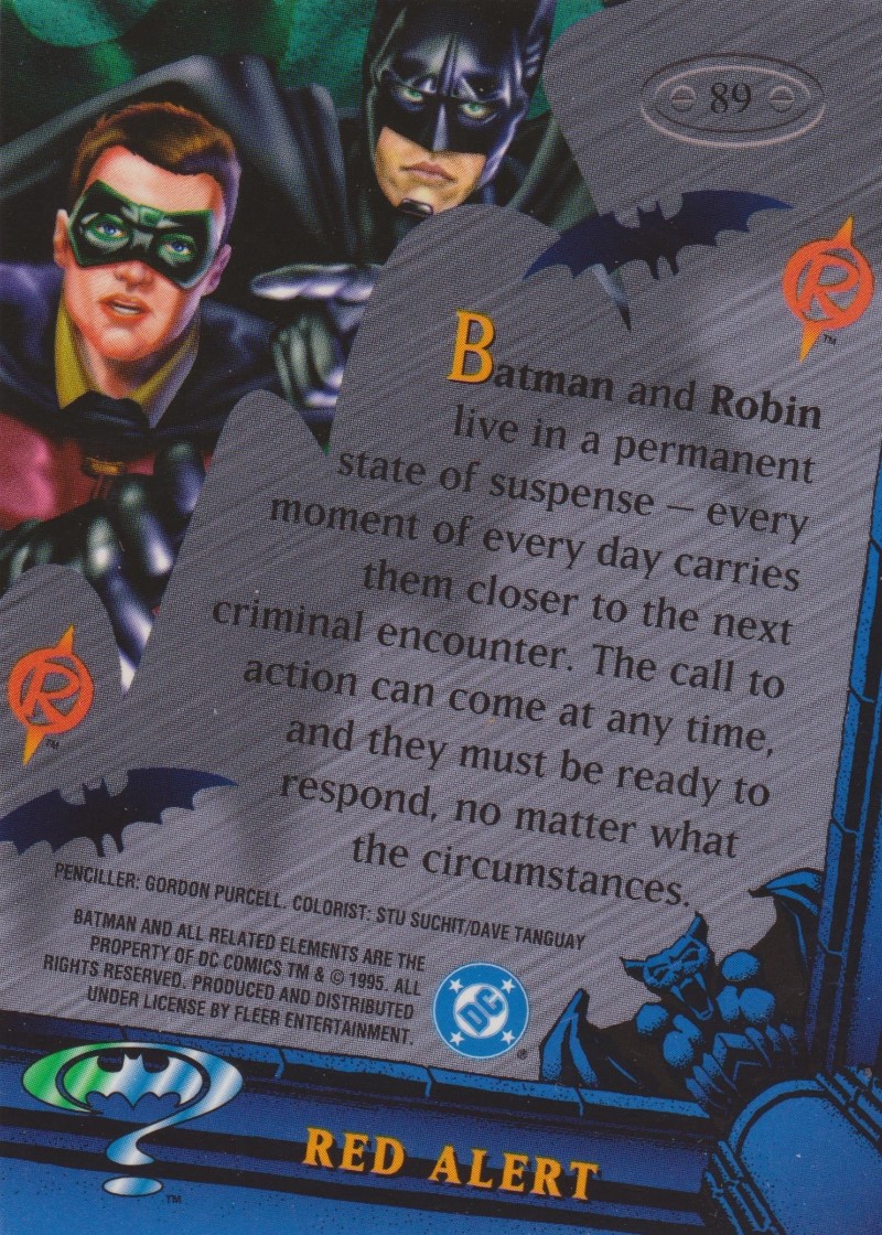 fleer batman forever movie cells fleer batman forever movie cells