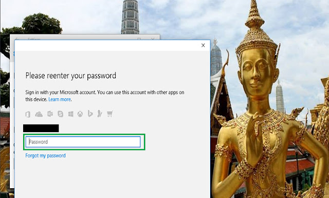 menganti password dengan akun microsoft