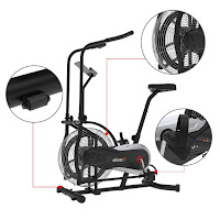 Ativafit's Fan flywheel, front-mounted transport wheels, standard pedals with adjustable straps