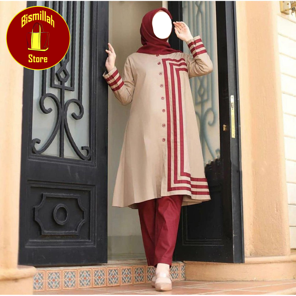 Setelan Pakaian Muslimah Bahan Moscrepe I QA998 I JENIS KAIN
