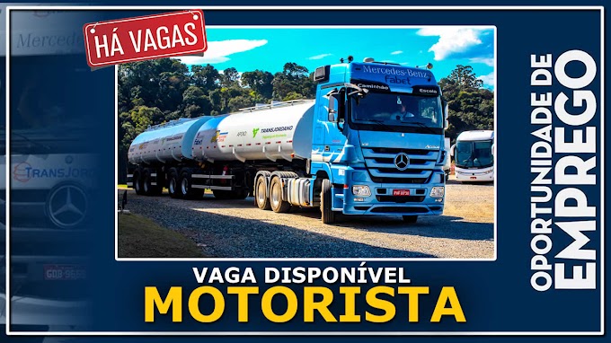 Transportadora Jordano abre vagas para Motorista 