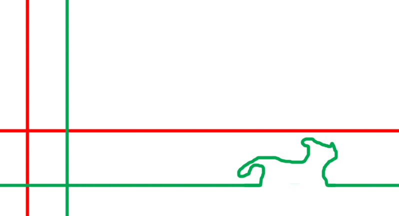 Нарисовать семь красных перпендикулярных линий видео