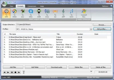 تحميل Axara Audio Converter برنامج فصل و استخراج الصوت من الفيديو Download Axara Audio Converter