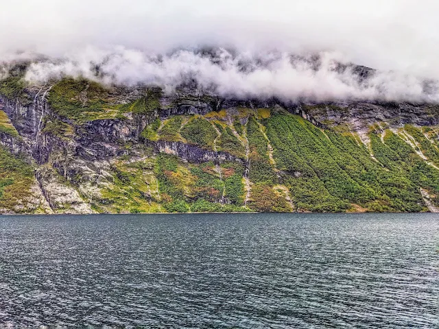 Wispy clouds over Geirangerfjord