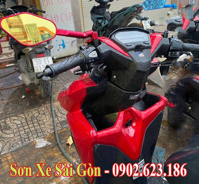 Mẫu sơn xe Honda vario màu đỏ candy cực đẹp