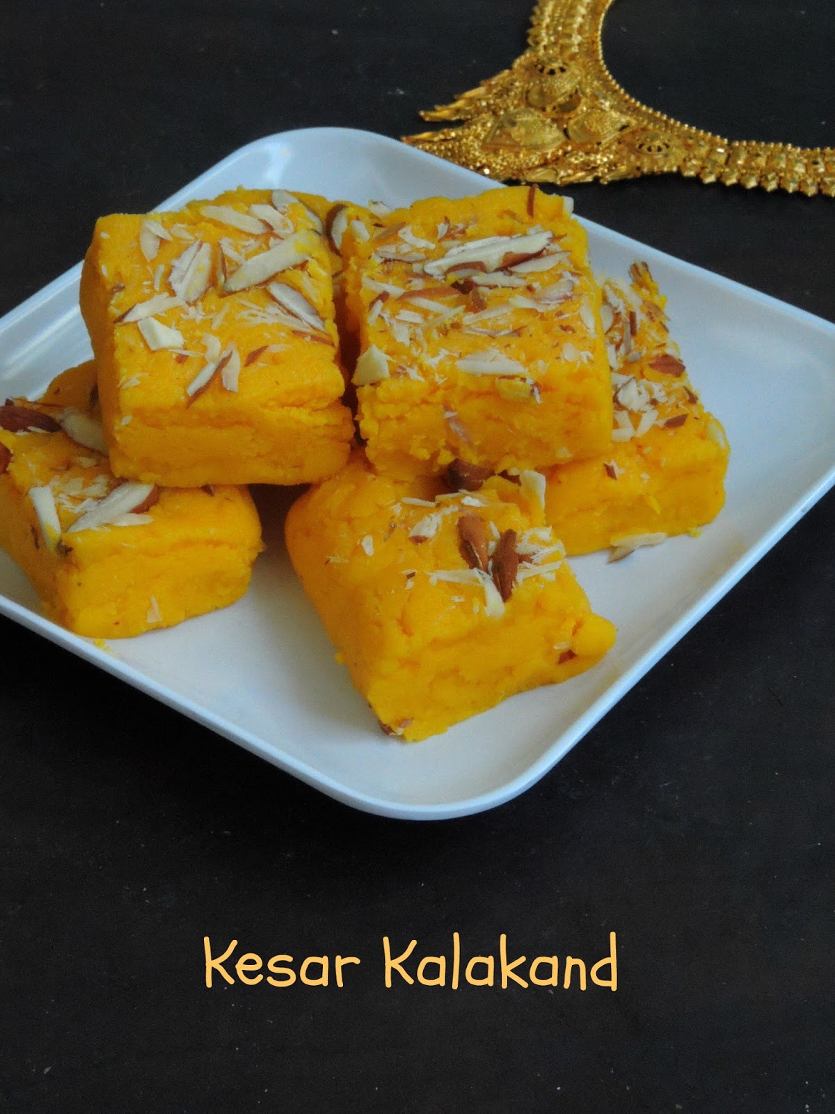 Priya's Versatile Recipes Kesar Kalakand/Easy Saffron Ricotta Cheese