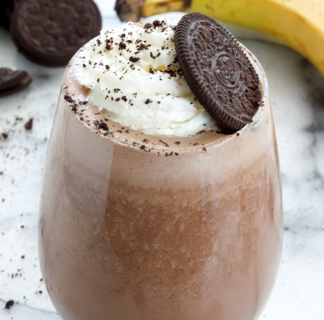 Chocolate Peanut Butter Cookies and Cream Breakfast Shake drink recipes