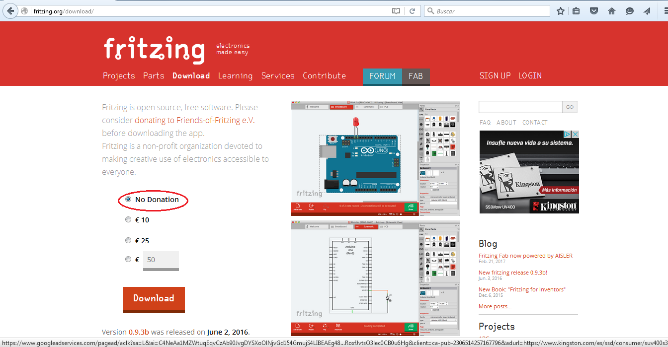 Arduino en Fritzing: INSTALACIÓN de FRITZING