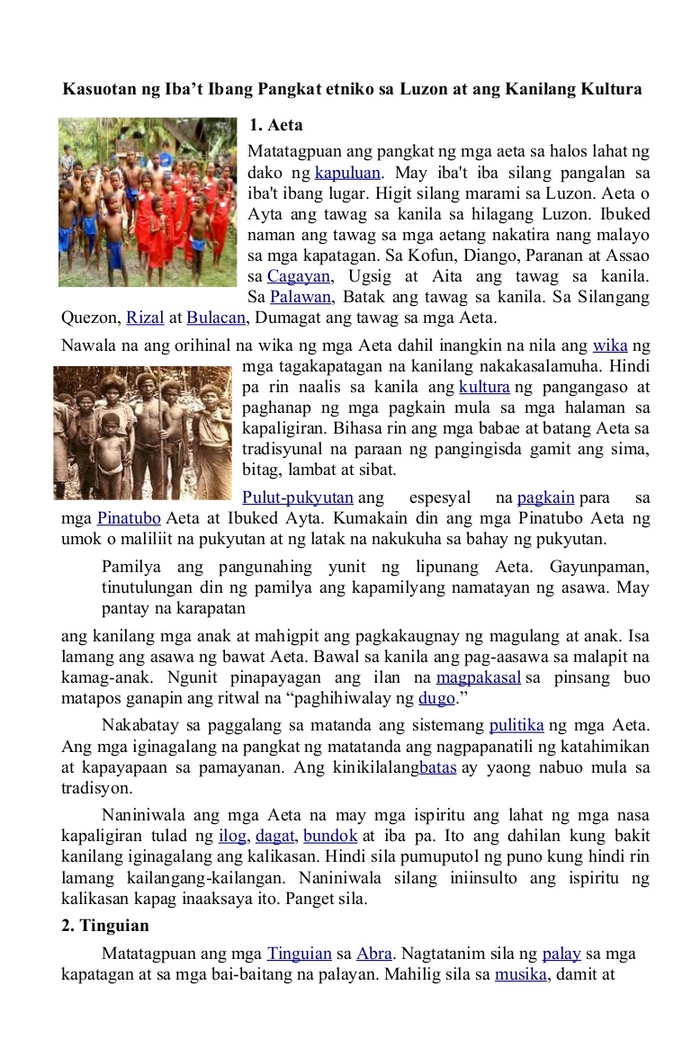 Pangkat Etniko Sa Luzon Philippin News Collections