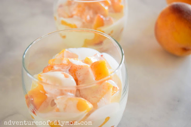 add cream to peaches