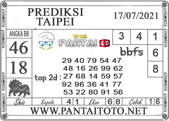 PREDIKSI TOGEL TAIPEI PANTAI4D 17 JULI 2021 PREDIKSI TOGEL TAIPEI PANTAI4D 17 JULI 2021