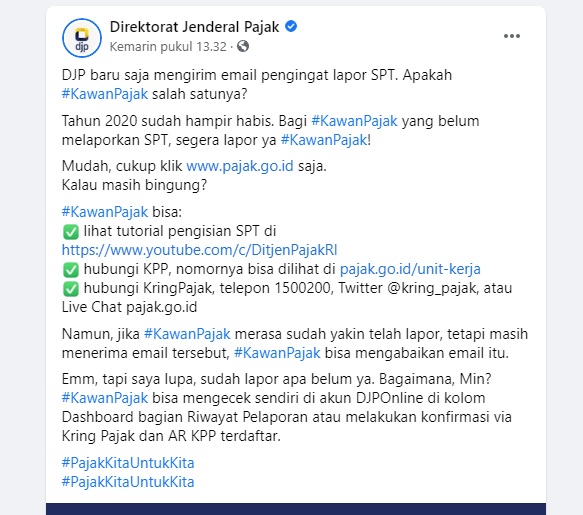 efiling pajak cara lapor pajak online