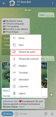 Cara Download Video Tiktok Tanpa Watermark Menggunakan Telegram