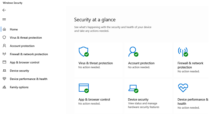 Funciones de seguridad de Windows 10