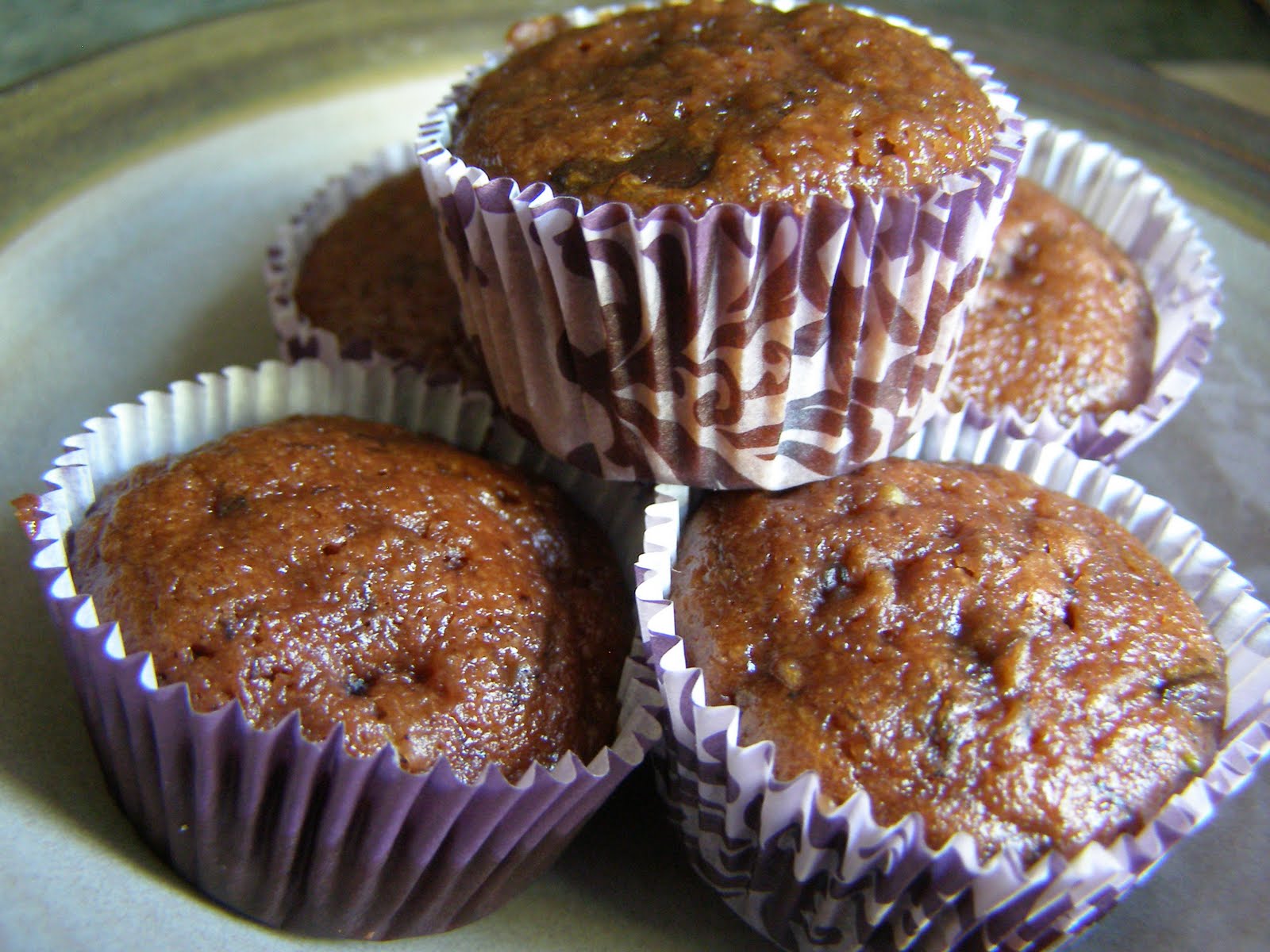 Panda le Chef Chocolate Banana Zucchini Chocolate Chip Muffins