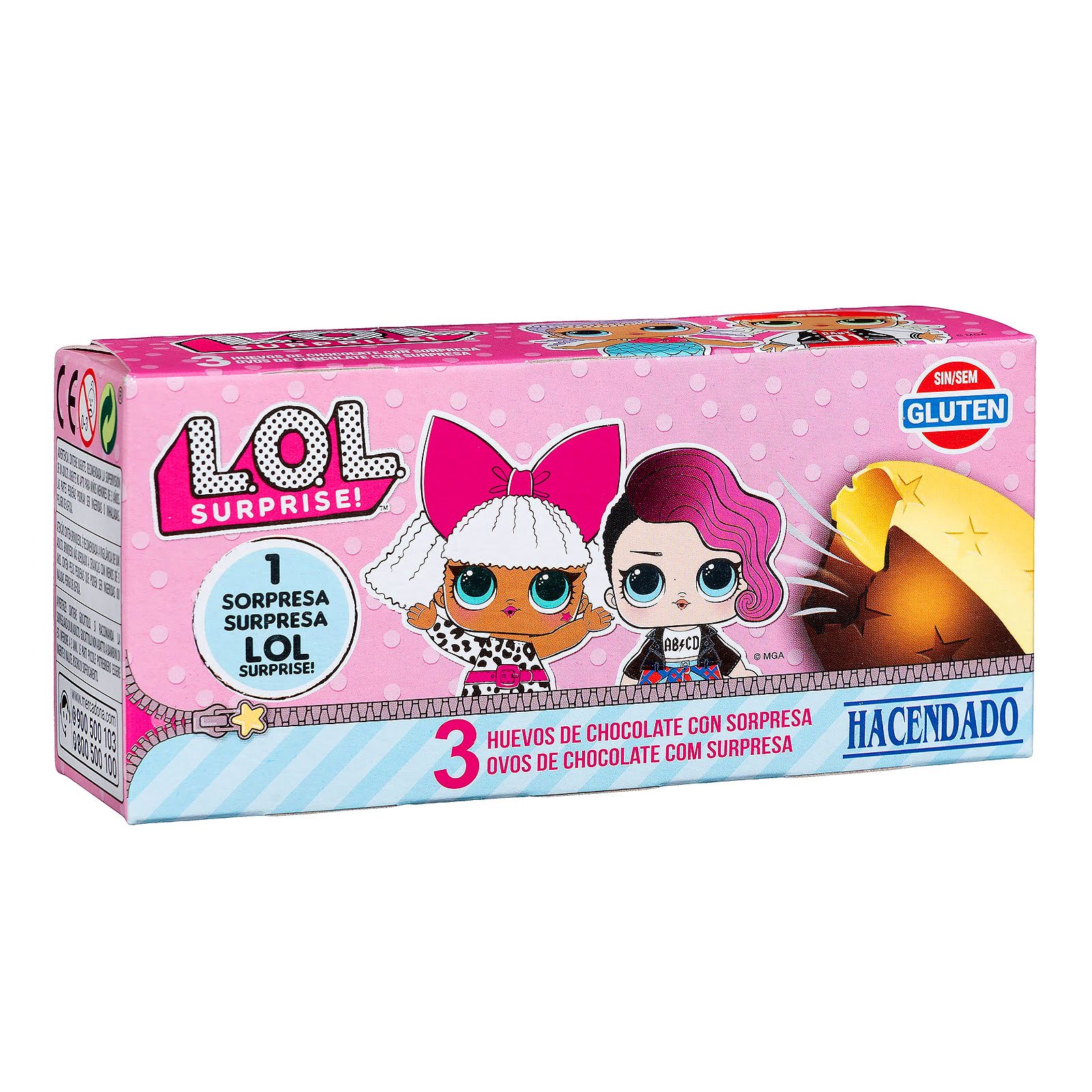 ✓ Productos MERCADONA • Huevos de chocolate con leche y chocolate blanco con sorpresa de LOL Surprise Hacendado