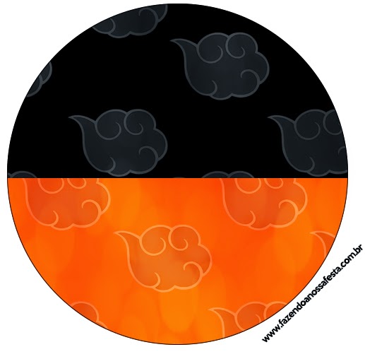Naranja y Negro con Nubes: Etiquetas para Candy Bar para Imprimir Gratis. Toppers o etiquetas Naranja y Negro con Nubes de para imprimir gratis.