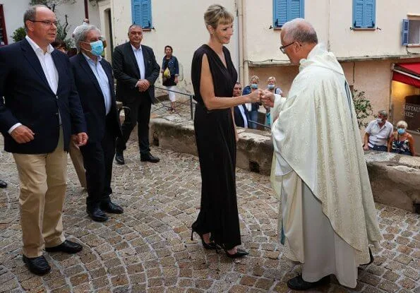 Prince Albert, Princess Charlene, Prince Jacques and Princess Gabriella attended a reception hosted by Calvi Mayor Ange Santini
