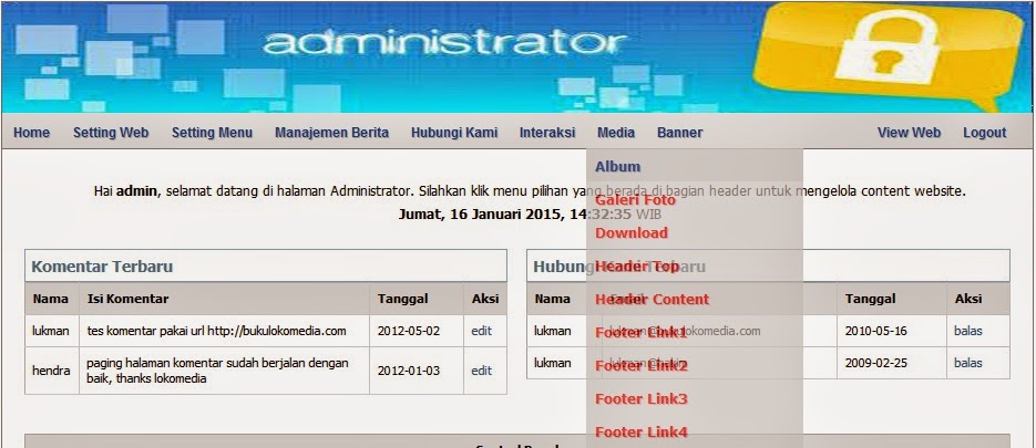 modul adminweb cms lokomedia lengkap