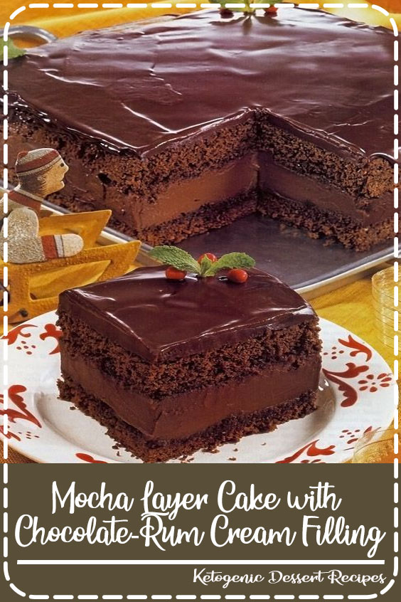 Mocha Layer Cake with ChocolateRum Cream Filling Julia Recipes