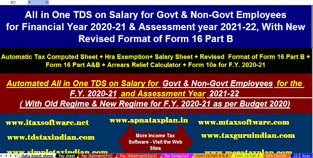 Income Tax All in One for Govt and Non-Govt Employees for F.Y.2020-21