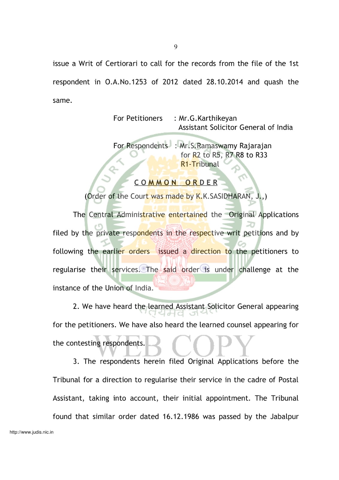 RTP Case Judgement ( W.P Nos. 34944 & 33298 of 2016 and W.M.P Nos